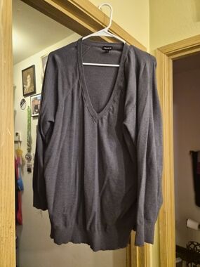 torrid Charcoal  V-Neck Knit Sweater